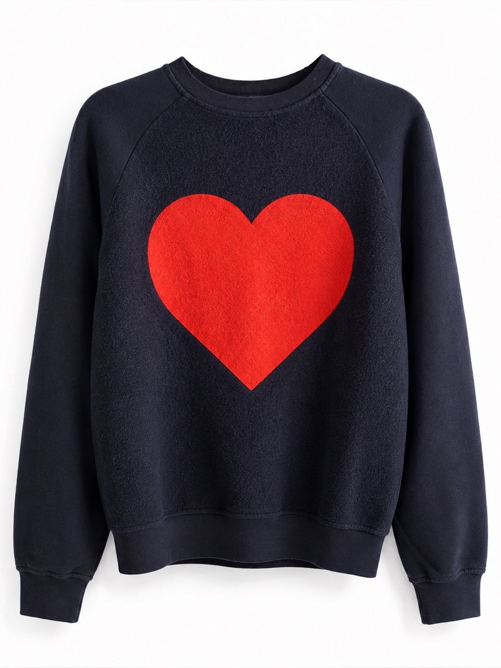 MSGM Italy #love Red Graphic Heart Sweatshirt Navy XS